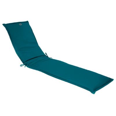 Coussin de transat "Korai" bleu canard 190x60cm en polyester - Hespéride