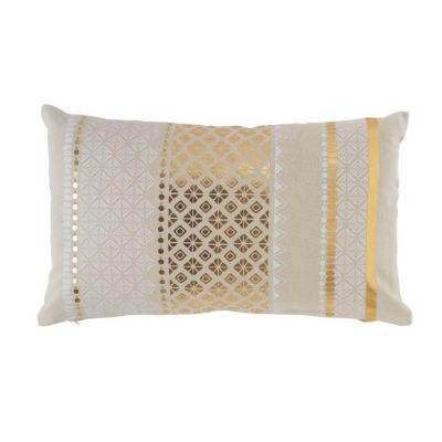 coussin dehoussable 30 x 50 cm en coton imprimé or Gaya