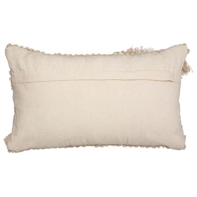 Coussin déhoussable 3D coton et jute sequins blanc ivoire L.30 x l.50 cm Atmosphera