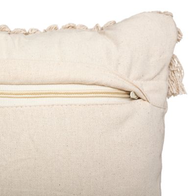 Coussin déhoussable 3D coton et jute sequins blanc ivoire L.30 x l.50 cm Atmosphera