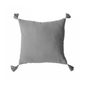 COUSSIN DEHOUSSABLE EN COTON RECYCLE GRIS "BOMBAY" - 40x40cm - Gris