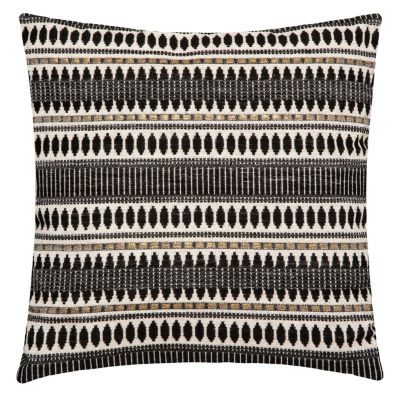 Coussin déhoussable Lurex winter shine noir et beige L.40 x l.40cm Atmosphera