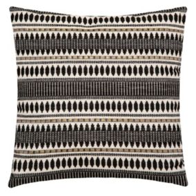 Coussin déhoussable Lurex winter shine noir et beige L.40 x l.40cm Atmosphera