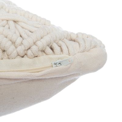 Coussin déhoussable Macramé été beige L.40 x l.40 cm Atmosphera