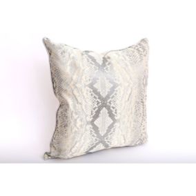 Coussin design effet python Joha - L. 45 x l. 45 cm - Blanc