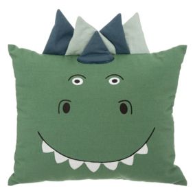 Coussin dinosaure (40x40xcm - Vert)