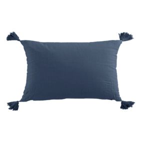 Coussin double gaze bleu pétrole 30x50