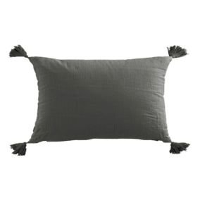 Coussin double gaze gris souris 30x50