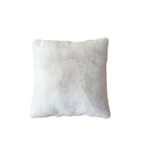 Coussin effet fourrure 40x40cm - 40x40cm - Blanc