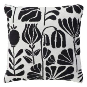 Coussin effet tricot "Twisted lime" noir & blanc 40x40cm - Atmosphera
