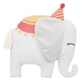 Coussin "Elephant" en coton 42x38cm gris - Atmosphera