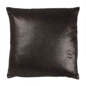 Coussin en coton, lin et lurex noir 40x40