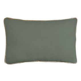 Coussin en coton recyclé vert kaki uni L.50 x l.30 cm Déko&Co