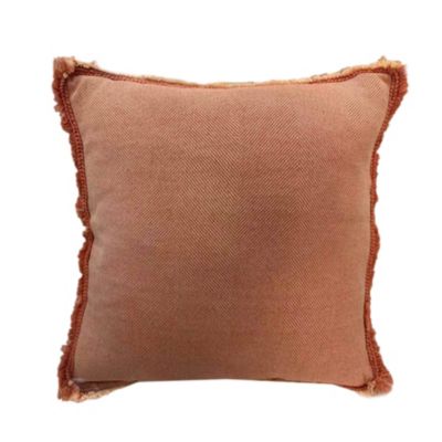Coussin en coton tressé à franges terracotta L.45 x l.45cm Ornami
