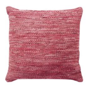 Coussin en cuir tressé burgundy 45x45