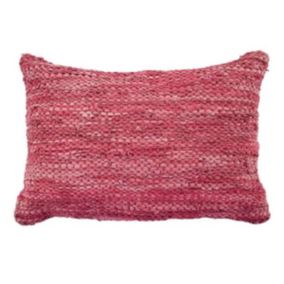 Coussin en cuir tressé burgundy 60x40