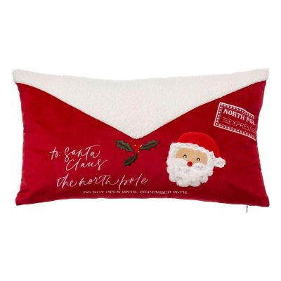 Coussin en forme de lettre au Père Noël Rouge, L. 50 x l. 30 x H. 12 cm