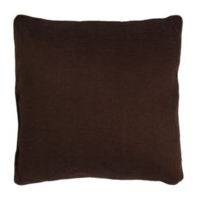 Coussin en jute et coton chocolat 38x38