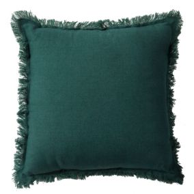 Coussin en lin, bords effilés 'Deko&co'