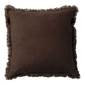 Coussin en lin, bords effilés 'Deko&co'