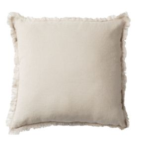 Coussin en lin, bords effilés 'Deko&co'