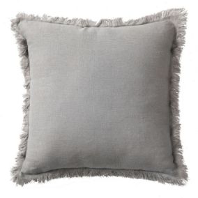 Coussin en lin, bords effilés 'Deko&co'