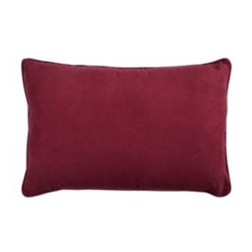 Coussin en suédine rouge bourgogne 60x40