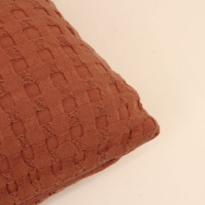Coussin en tissu gauffré orange 45x45cm