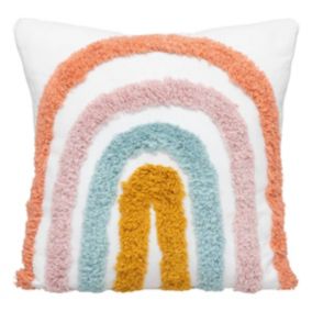 Coussin enfant "Arc - en - ciel" - coton - 40x40 cm - Atmosphera