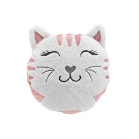 Coussin enfant Chat - 40x40cm - Blanc