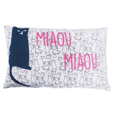 Coussin enfant imprimé chat en coton 30x50cm 30x50cm