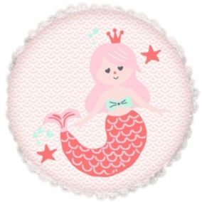 Coussin enfant imprimé sirène en coton 30x30cm 30x30cm