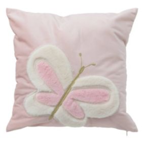 Coussin enfant "Papillon" 39x39cm rose - Atmosphera