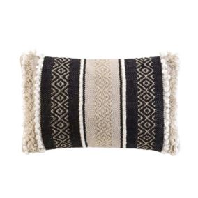 Coussin ethnique avec fils lurex (30x50 cm - Multicolore)