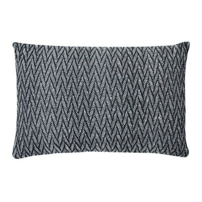 Coussin ethnique motif chevron blanc et noir 60x40