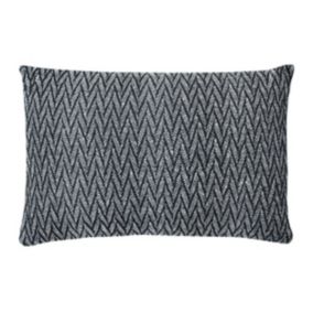 Coussin ethnique motif chevron blanc et noir 60x40