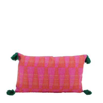 Coussin extérieur rose et orange 30x50cm