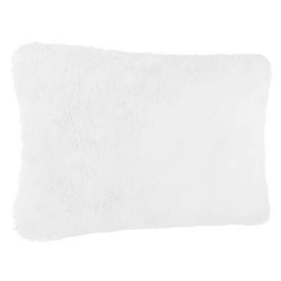 Coussin fausse fourrure blanc 45x30cm - Atmosphera Créateur d'intérieur