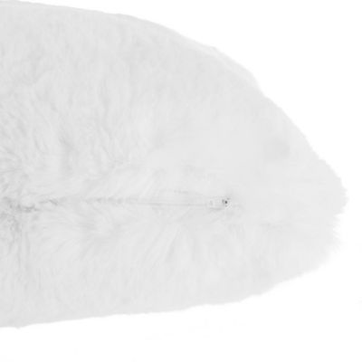 Coussin fausse fourrure blanc 45x30cm - Atmosphera Créateur d'intérieur