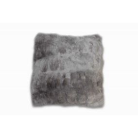 Coussin faux poils de lapin gris douceur intense - Calinou