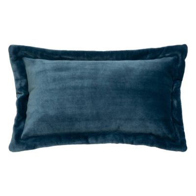 Coussin flanelle Cuddly bleu égéen 38x58cm - Atmosphera Créateur d'intérieur