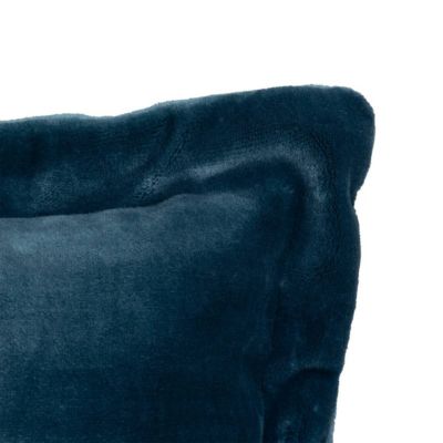 Coussin flanelle Cuddly bleu égéen 38x58cm - Atmosphera Créateur d'intérieur