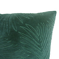 Coussin Fluse 45x45 cm Motif feuille matelassée Vert pin