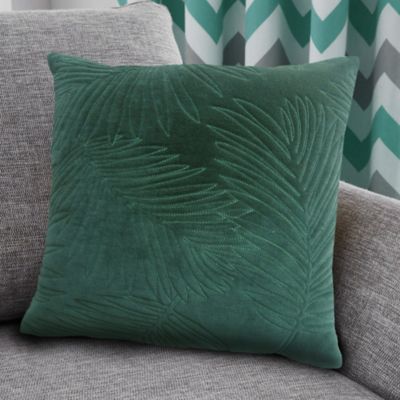 Coussin Fluse 45x45 cm Motif feuille matelassée Vert pin