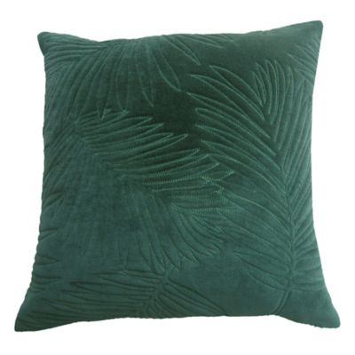 Coussin Fluse 45x45 cm Motif feuille matelassée Vert pin