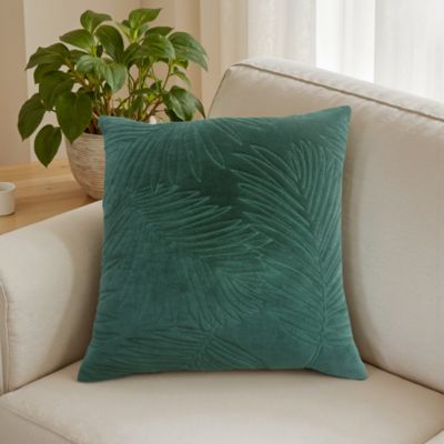 Coussin Fluse 45x45 cm Motif feuille matelassée Vert pin