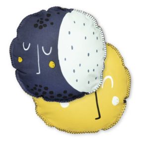 Coussin forme de lune - soleil avec housse amovible en coton - SUNNY