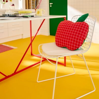 Coussin forme pomme Sodeco rouge et vert l.50 x l.50 cm