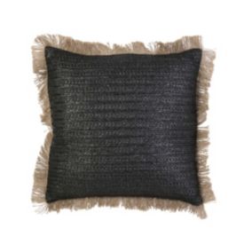 Coussin à franges en raphia 40 cm