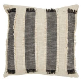 Coussin à franges "Malakite" noir & blanc 50x50cm - Atmosphera